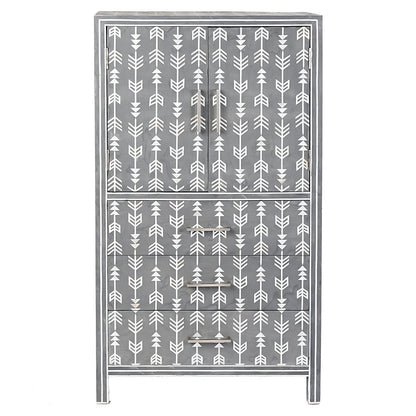 Mother Of Pearl Inlay Arrow Cabinet Grey