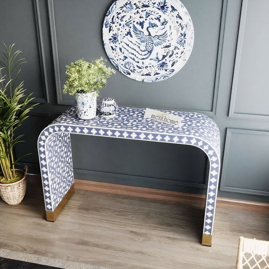 Bone Inlay Handmade Console Table for Home