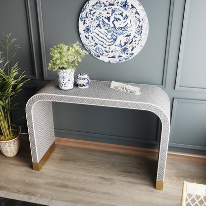Optical Bone Console Inlay Wooden Furniture