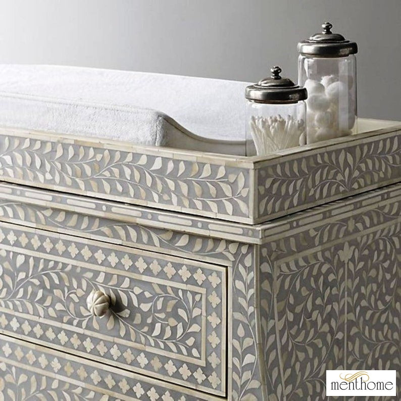 Bone Inlay Cabinet Handmade Storage Bone Inlay Furniture Handmade Design Bone inlay Wooden for Home Decorative