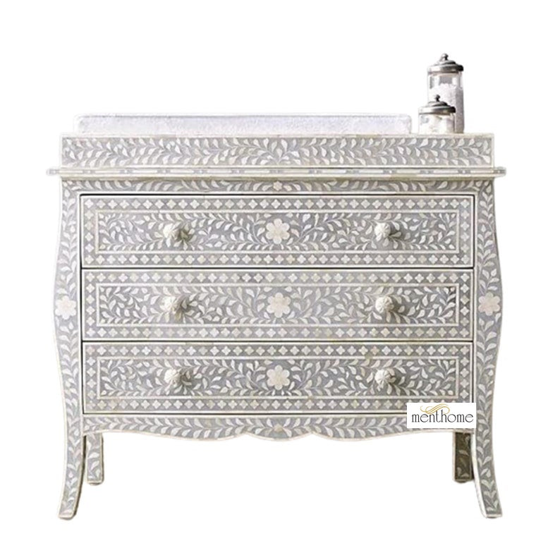 Bone Inlay Cabinet Handmade Storage Bone Inlay Furniture Handmade Design Bone inlay Wooden for Home Decorative