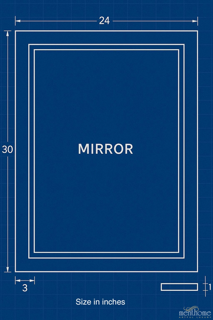 Decorative Blue Greek Key Accent Mirror | Luxury Handmade Mirror