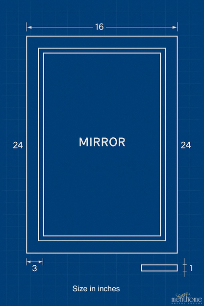 Decorative Large Floor Mirror with Blue and Gold Geometric Frame | Luxury Handmade Mirror