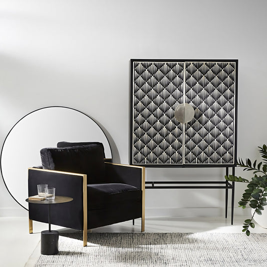 Bone inlay Cabinet Rain Pattern