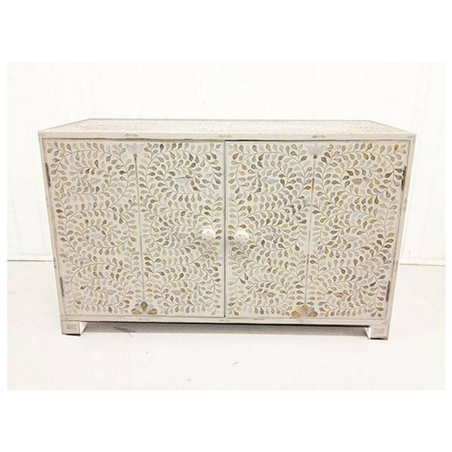 Mother of Pearl Inlay Chest of drawers / Buffet in White