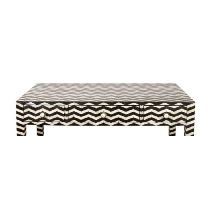 Chevron Pattern Bone Inlay Desk