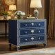 Navy Blue Hand-Painted Three Drawer Chest | Luxury Handmade Chest of Drawer