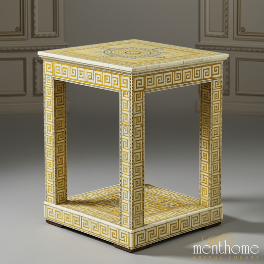 Luxury Gold-Inlaid Decorative Side Table | Luxury Handmade Side Table