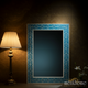 Elegant Blue Ornate Decorative Mirror | Luxury Handmade Mirror
