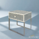 Chevron Pattern Bedside Table with Metal Base | Luxury Handmade Bedside Table