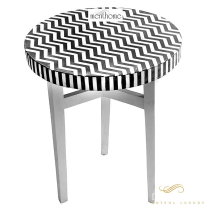 Modern Side Table Bone Wooden Modern Floral Pattern Stool | Luxury Handmade Side Table