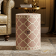 Handcrafted Decorative Round Side Table with Inlaid Pattern | Luxury Handmade Stool