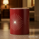 Red Ceramic Decorative Stool with Sunburst Pattern | Luxury Handmade Stool
