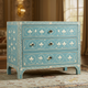 Blue Floral Patterned Wooden Chest of Drawers | Luxury Handmade Chest of Drawer