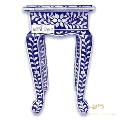 Floral Pattern Side table Furniture Handmade Wooden Inlay Stool | Luxury Handmade Side Table