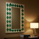 Elegant Diamond-Patterned Wooden Mirror | Luxury Handmade Mirror