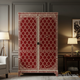 Red and White Patterned Wooden Wardrobe | Luxury Handmade Wardrobe