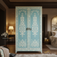 Hand-Painted Blue Floral Wardrobe | Luxury Handmade Wardrobe