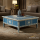 Vintage Blue Hand-Painted Coffee Table | Luxury Handmade Coffee Table