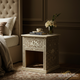 Intricately Carved Bone Inlay Bedside Table | Luxury Handmade Bedside Table