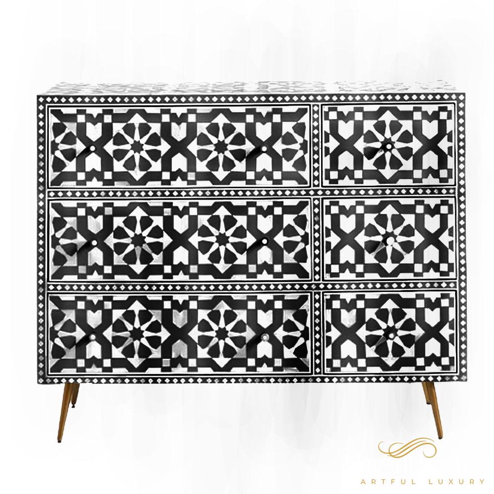 Moroccan Six Drawer Dresser | Luxury Handmade Dresser