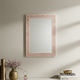 Decorative Wall Mirror with Pink Leaf Pattern Frame | Luxury Handmade Mirror