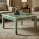 Elegant Green and White Inlaid Coffee Table | Luxury Handmade Coffee Table