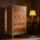 Handcrafted Wooden Chest of Drawers with Geometric Inlay | Luxury Handmade Tallboy