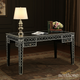 Elegant Black and White Inlaid Wooden Desk | Luxury Handmade Desk
