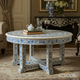 Handcrafted Blue and White Floral Inlay Coffee Table | Luxury Handmade Coffee Table