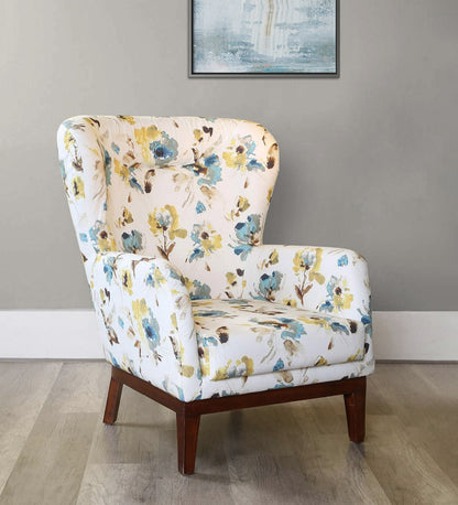 Fabric Full Back Lounge Chair In Floral Print