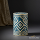 Handcrafted Blue and White Geometric Patterned Decorative Storage Box | Luxury Handmade Stool
