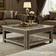 Intricately Designed Wooden Coffee Table with Inlay Patterns | Luxury Handmade Coffee Table