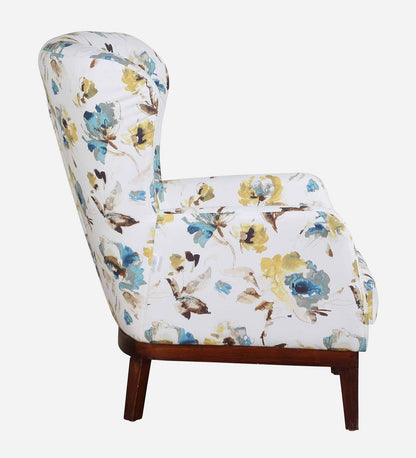 Fabric Full Back Lounge Chair In Floral Print
