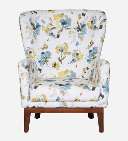Fabric Full Back Lounge Chair In Floral Print