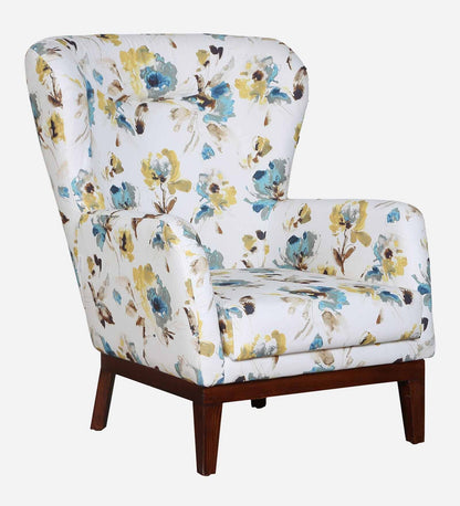 Fabric Full Back Lounge Chair In Floral Print