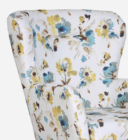 Fabric Full Back Lounge Chair In Floral Print