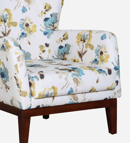 Fabric Full Back Lounge Chair In Floral Print