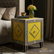 Handcrafted Yellow Inlay Side Table | Luxury Handmade Bedside Table