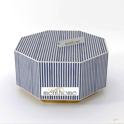 Bone Inlay Hexagonal Stripe Coffee Table | Luxury Handmade Coffee Table