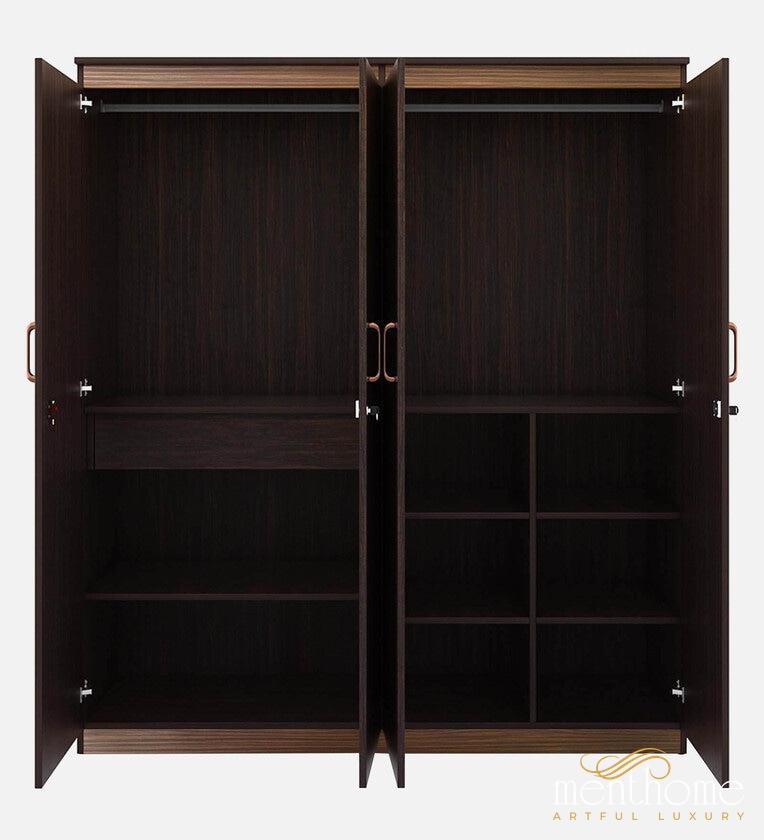 Coral 4 Door Wardrobe in Choco Walnut Finish | Luxury Handmade Wardrobe
