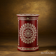 Elegant Red and Gold Decorative Tin Canister | Luxury Handmade Side Table