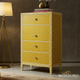 Yellow Geometric Patterned Chest of Drawers | Luxury Handmade Tallboy