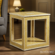 Yellow Bone Inlay Cube Side Table | Luxury Handmade Side Table