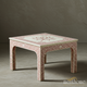 Handcrafted Floral Inlay Accent Table | Luxury Handmade Coffee Table