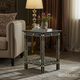 Elegant Black and Ivory Inlay Side Table | Luxury Handmade Side Table