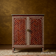 Vintage Red Bone Inlay Wooden Cabinet | Luxury Handmade Cabinet