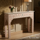 Elegant Floral Inlay Console Table | Luxury Handmade Console