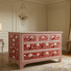 Red Floral Hand-Painted Wooden Dresser | Luxury Handmade Dresser