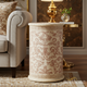 Elegant Floral Ceramic Side Table | Luxury Handmade Side Table